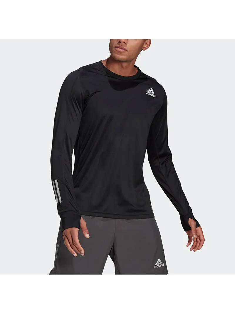 Спортивный топ adidas OWN THE RUN Long Sleeves Top 'Black' GJ9977 — изображение 2 из 4, черный