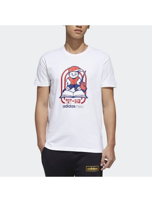 Футболка men's neo gk tee4 round neck white t-shirt Adidas — изображение 3 из 4, белый