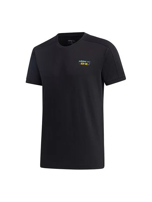Футболка neo m gk tee3 printing short sleeve black Adidas — изображение 1 из 4, черный