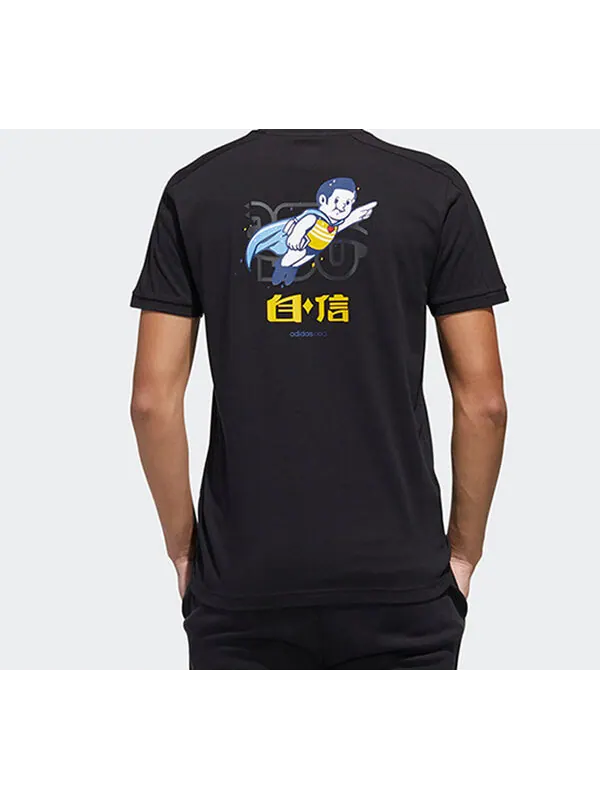 Футболка neo m gk tee3 printing short sleeve black Adidas — изображение 4 из 4, черный