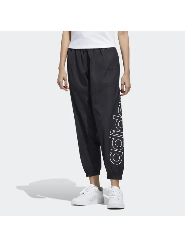 Спортивные штаны (WMNS) adidas neo Brlv Wvn Tp Logo Printing Sweatpants Black — изображение 3 из 4, черный