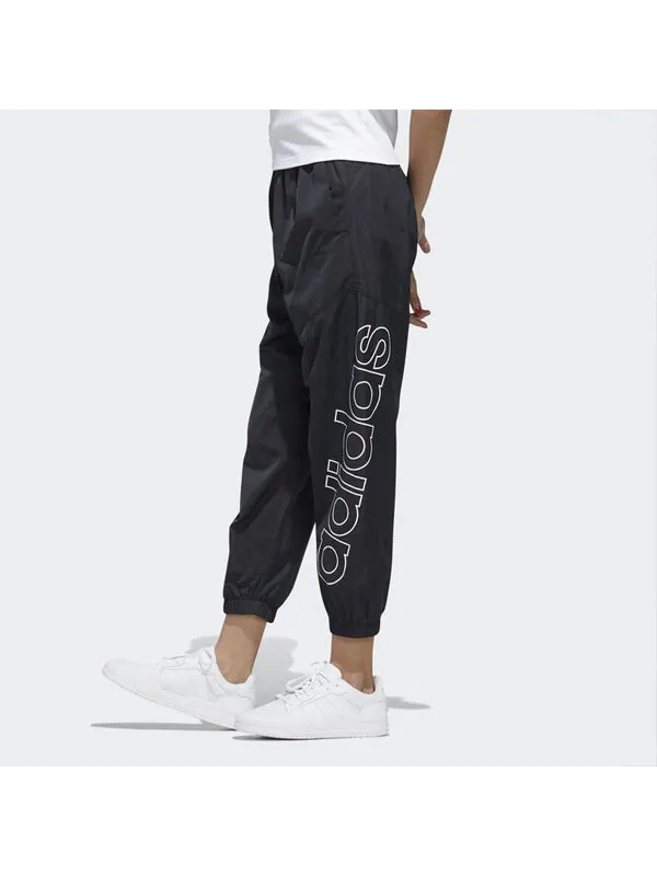 Спортивные штаны (WMNS) adidas neo Brlv Wvn Tp Logo Printing Sweatpants Black — изображение 4 из 4, черный