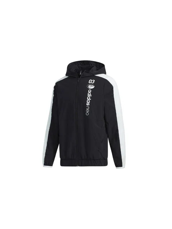 Куртка adidas neo Casual Windproof Sports Jacket Black — изображение 3 из 4, черный