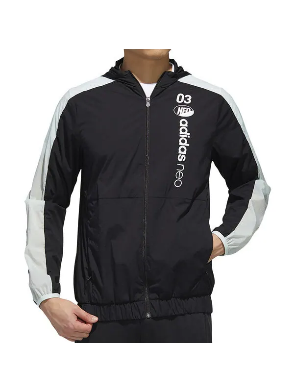 Куртка adidas neo Casual Windproof Sports Jacket Black — изображение 4 из 4, черный