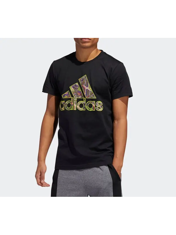 Футболка apac smr bos round-neck sports short-sleeve tee men black Adidas — изображение 3 из 4, черный