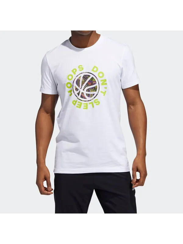 Футболка apac smr hds basketball sports short sleeve white Adidas — изображение 3 из 4, белый