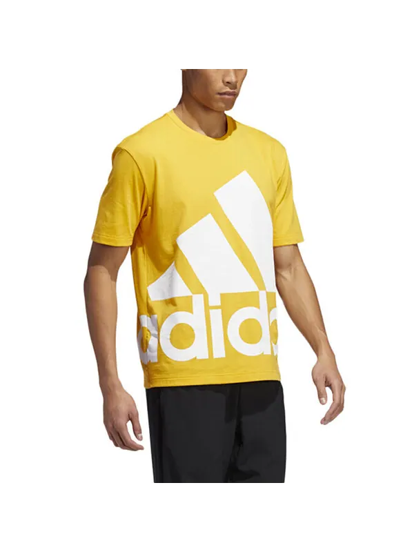 Футболка sports round neck casual alphabet short sleeve yellow Adidas — изображение 4 из 4, желтый