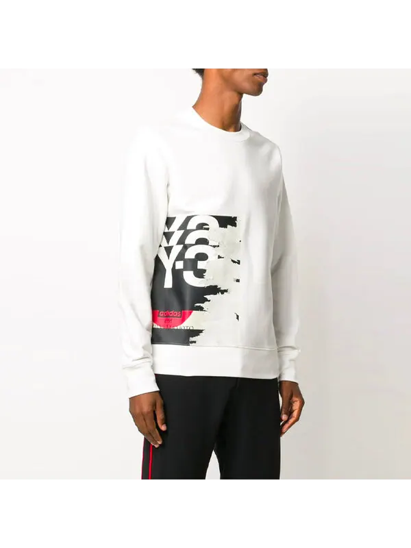 Толстовка Men's Y-3 Logo Printing Long Sleeves Pullover White — изображение 3 из 3, белый