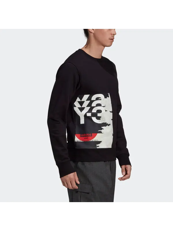 Толстовка Men's Y-3 Logo Printing Long Sleeves Pullover Black — изображение 2 из 2, черный