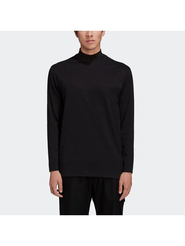 Футболка men's y-3 solid color casual long sleeves black Adidas — изображение 3 из 4, черный