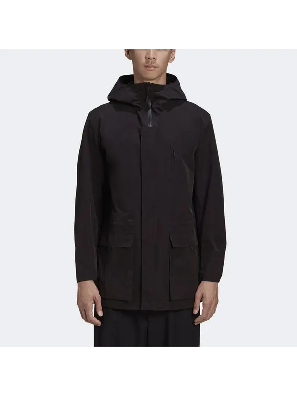 Куртка men's y-3 casual hooded windproof jacket black Adidas — изображение 3 из 4, черный