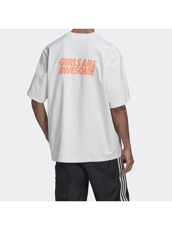 Футболка originals girls are awesome ss20 logo tee Adidas — изображение 4 из 4, белый