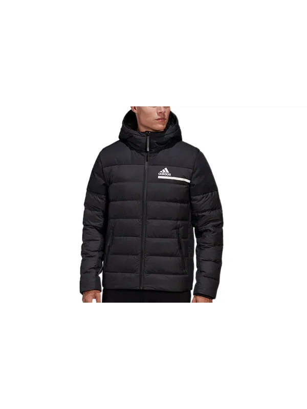Пуховик adidas Outdoor Sports Slim Fit hooded down Jacket Black — изображение 3 из 4, черный