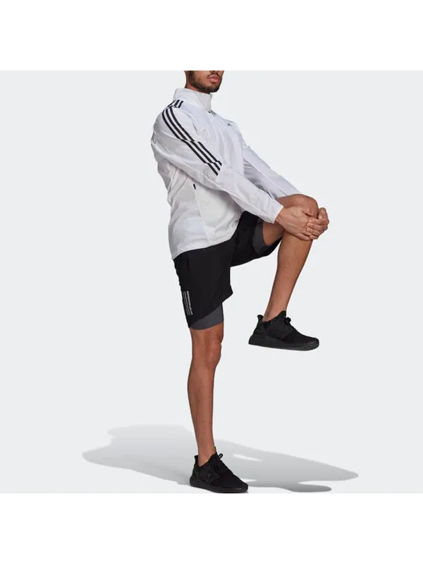 Куртка Men's adidas Marathon Jkt Logo Stripe Stand Collar White Jacket — изображение 4 из 4, белый