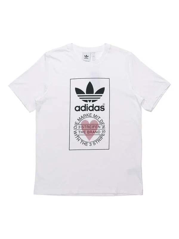Футболка originals love printing short sleeve white Adidas — изображение 1 из 2, белый