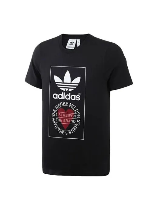 Футболка Men's adidas originals Valentine's Day Series Unisex Tee Love Printing Short Sleeve Black — изображение 1 из 6
