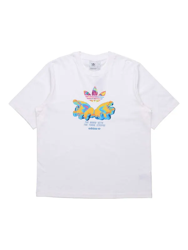 Футболка originals graphic tee printing short sleeve white Adidas — изображение 1 из 4, белый