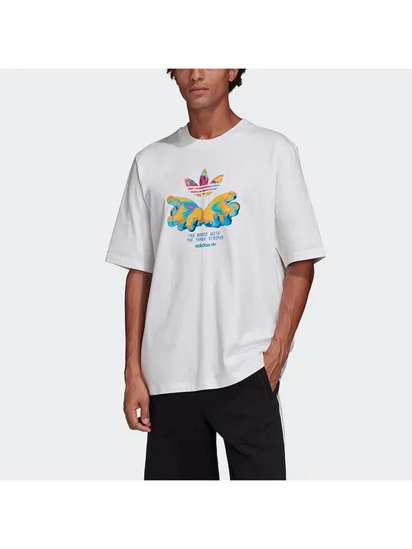 Футболка originals graphic tee printing short sleeve white Adidas — изображение 3 из 4, белый