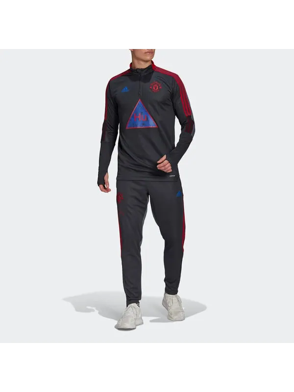 Толстовка adidas x Crossover Mufc Hu Tr Top Manchester United Soccer/Football Sports Gray — изображение 3 из 4, темный серый