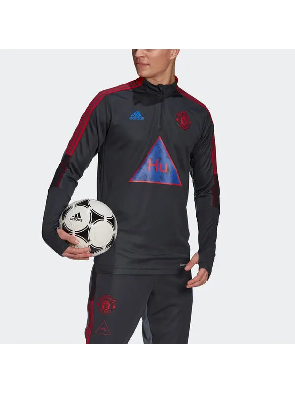 Толстовка adidas x Crossover Mufc Hu Tr Top Manchester United Soccer/Football Sports Gray — изображение 4 из 4, темный серый