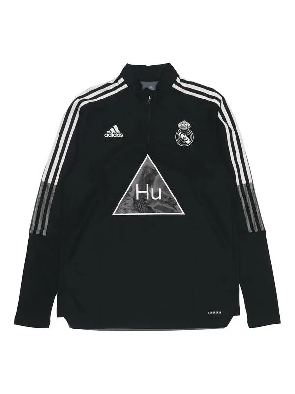 Толстовка x crossover real madrid soccer/football half zipper pullover stand collar black gray Adidas — изображение 1 из 4