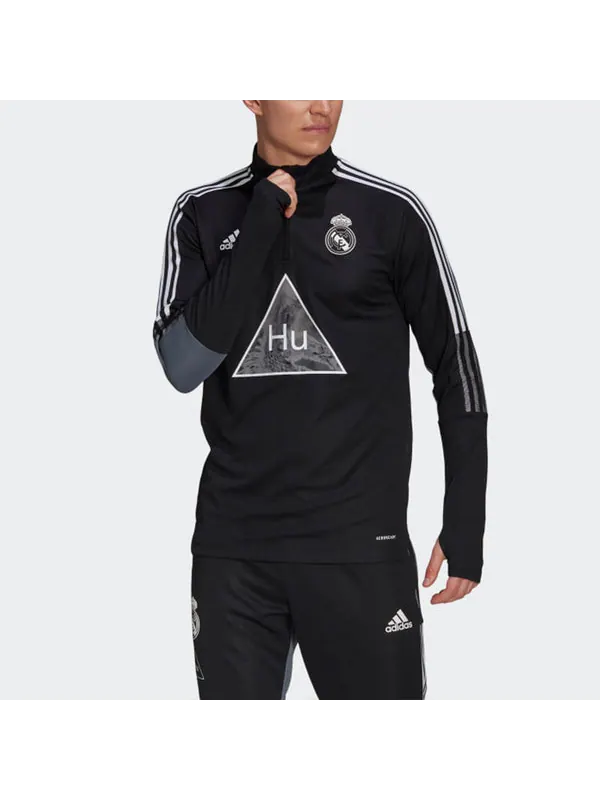 Толстовка x crossover real madrid soccer/football half zipper pullover stand collar black gray Adidas — изображение 3 из 4