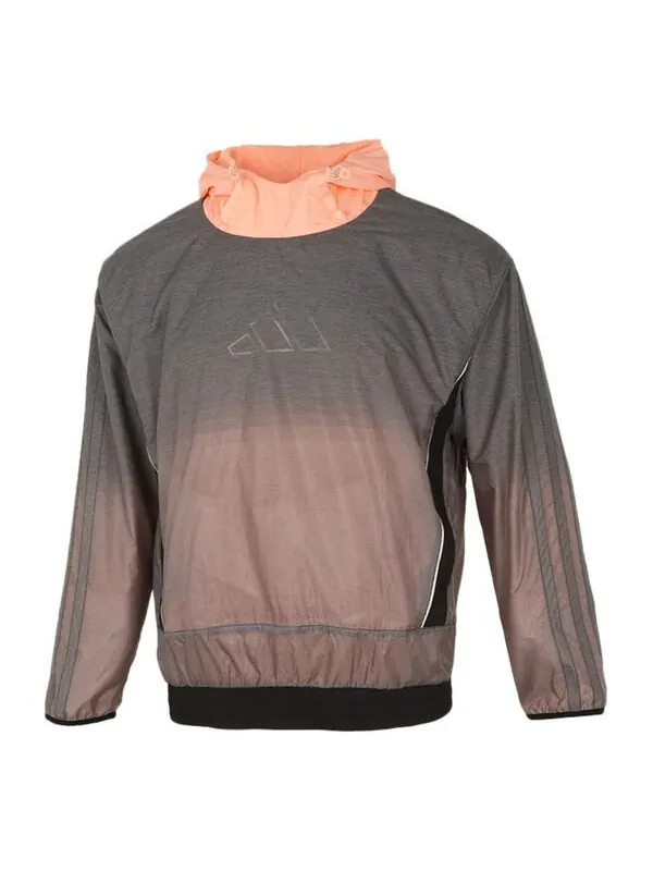 Куртка basketball sports contrasting colors hooded logo jacket gray Adidas — изображение 1 из 4, серый