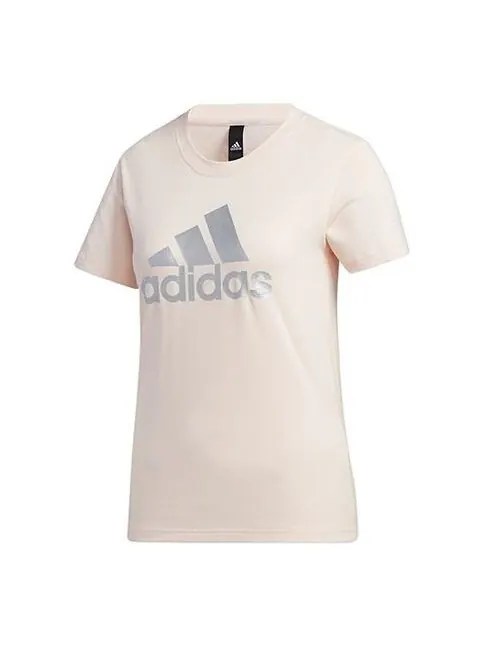 Футболка large shiny logo short sleeve pink Adidas — изображение 1 из 4, розовый