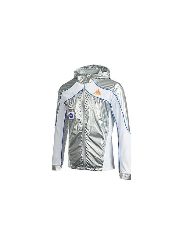Куртка adidas Space Jkt M Casual Running Sports Hooded Jacket Silver — изображение 3 из 4, серебряный