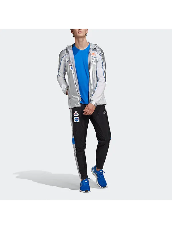 Куртка adidas Space Jkt M Casual Running Sports Hooded Jacket Silver — изображение 4 из 4, серебряный