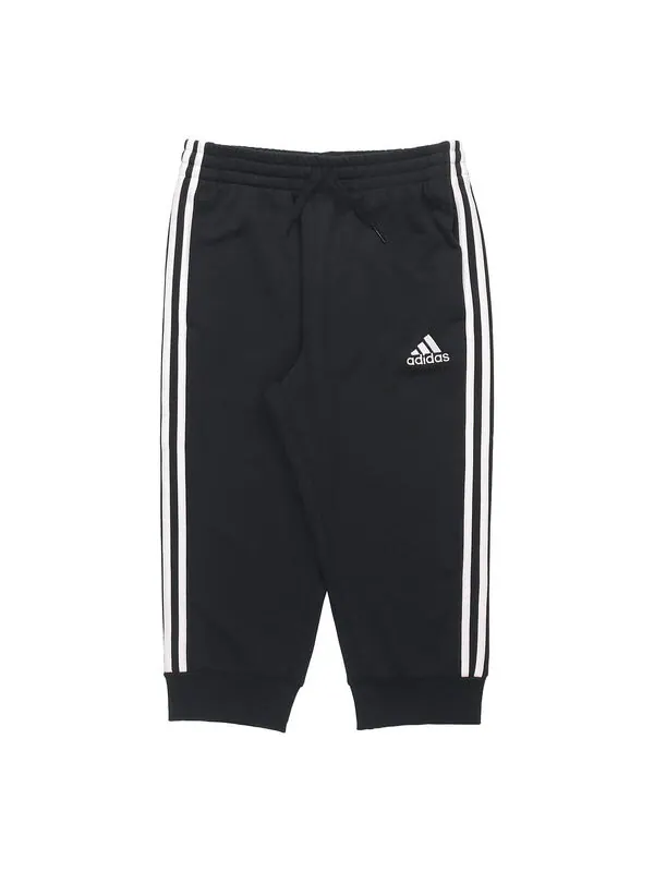 Спортивные штаны adidas M 3s Ft Tc 34pt Logo Embroidered Stripe Knit Bundle Feet Cropped Pants Black — изображение 1 из 4