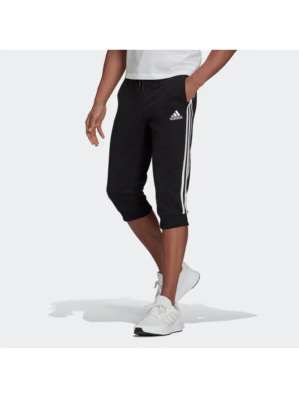 Спортивные штаны adidas M 3s Ft Tc 34pt Logo Embroidered Stripe Knit Bundle Feet Cropped Pants Black — изображение 3 из 4