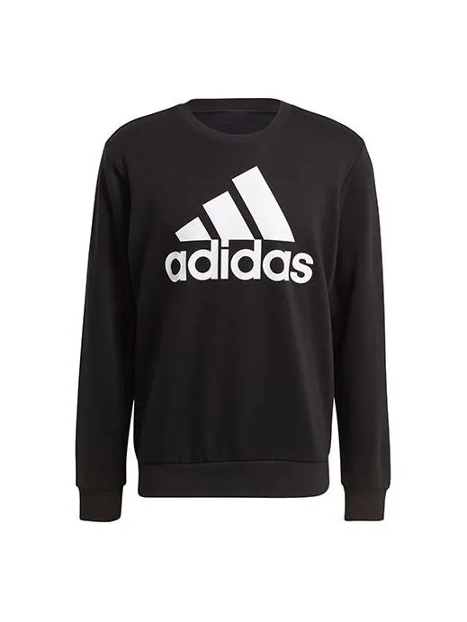 Толстовка с капюшоном m bl ft swt с принтом логотипа, спортивная, с круглым вырезом, Adidas — изображение 1 из 4, черный
