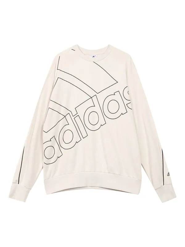 Толстовка adidas U Favs Q1 Swt Logo Printing Sports Pullover Round Neck Bauxite Brown — изображение 1 из 4, коричневый