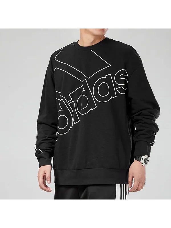 Толстовка giant logo sweatshirt (gender natural) men's black Adidas — изображение 3 из 4, черный