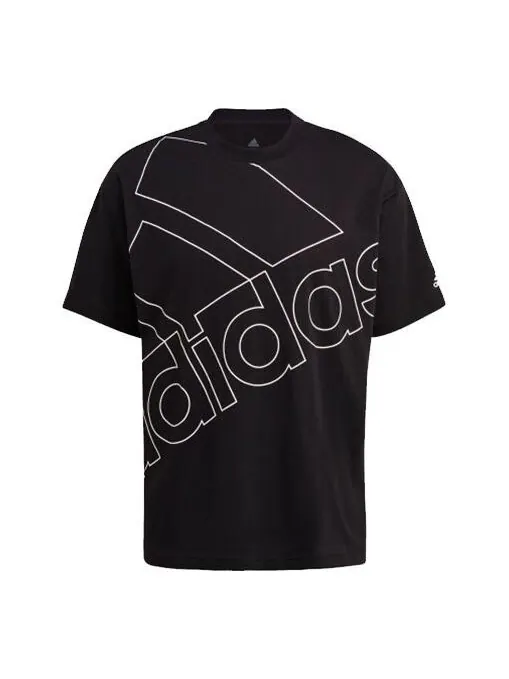 Футболка casual sports round neck short sleeve black Adidas — изображение 1 из 4, черный