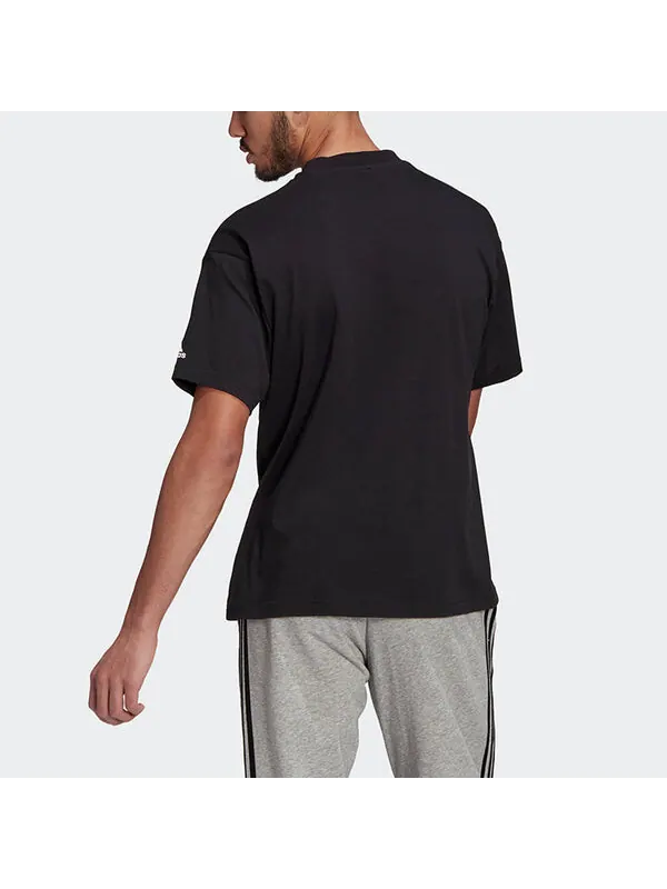 Футболка casual sports round neck short sleeve black Adidas — изображение 3 из 4, черный