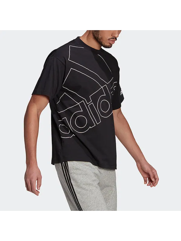 Футболка casual sports round neck short sleeve black Adidas — изображение 4 из 4, черный