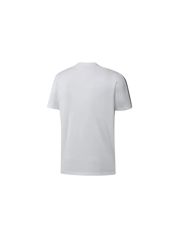 Футболка adidas Solid Color Stripe Logo Printing Short Sleeve White — изображение 2 из 4, мульти