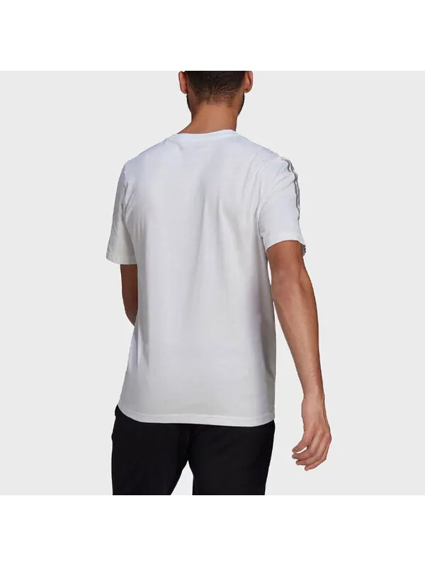 Футболка adidas Solid Color Stripe Logo Printing Short Sleeve White — изображение 4 из 4, мульти