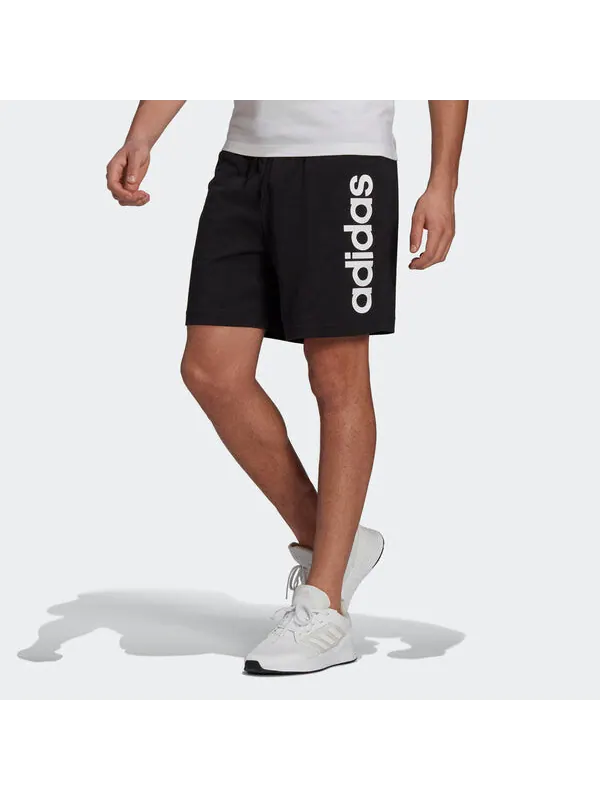 Шорты m lin sj sho logo printing sports breathable shorts black Adidas — изображение 2 из 4, черный