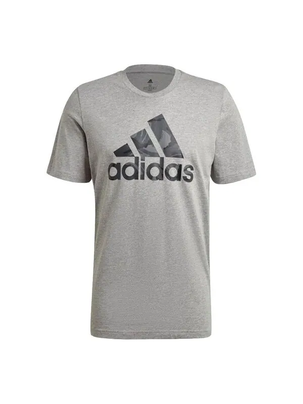 Футболка casual sports camouflage alphabet logo printing short sleeve gray Adidas — изображение 1 из 4, серый
