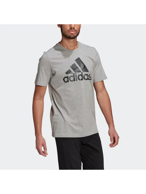 Футболка casual sports camouflage alphabet logo printing short sleeve gray Adidas — изображение 4 из 4, серый