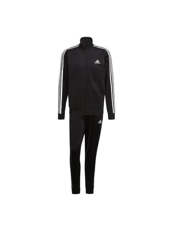 Костюмы Essentials 3 stripes спортивный костюм азиатские размеры Adidas — изображение 1 из 3, черный/белый