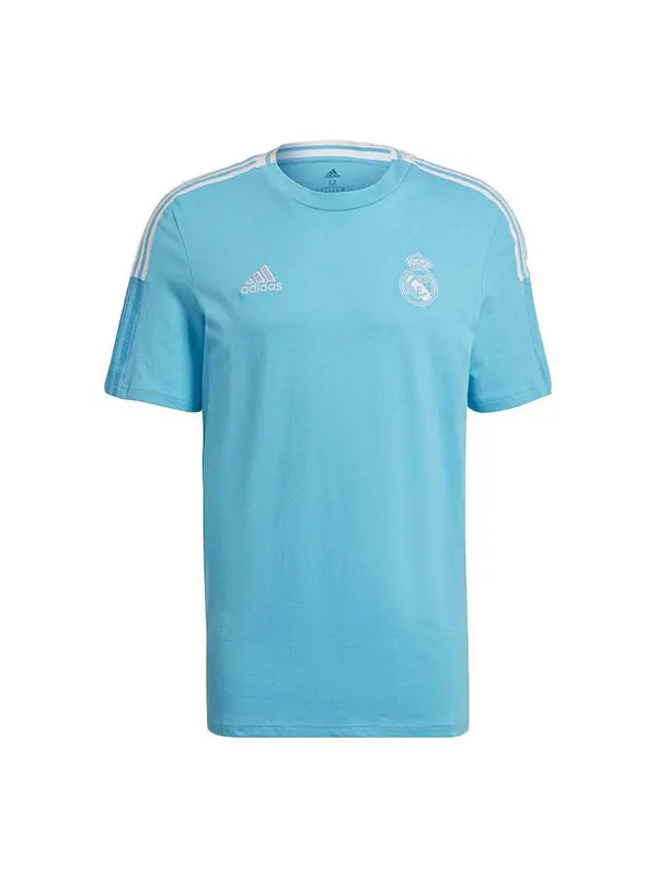 Футболка mens real madrid tee football crew-neck short sleeve blue Adidas — изображение 1 из 4, светлый синий