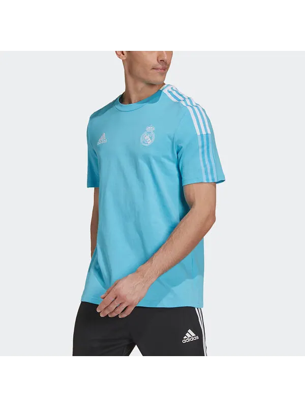 Футболка mens real madrid tee football crew-neck short sleeve blue Adidas — изображение 2 из 4, светлый синий