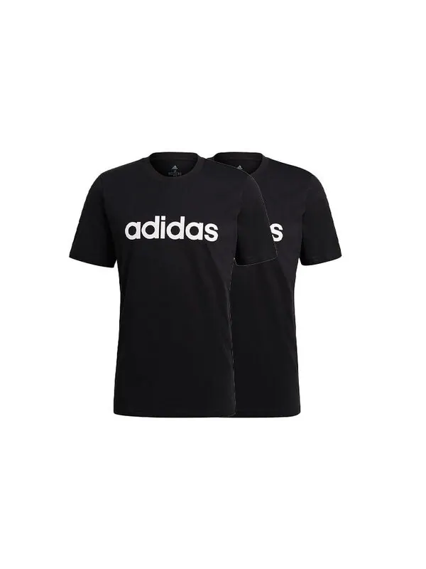 Футболка m lin sj t training sports печать логотип круглый вырез короткий рукав Adidas — изображение 2 из 4, черный