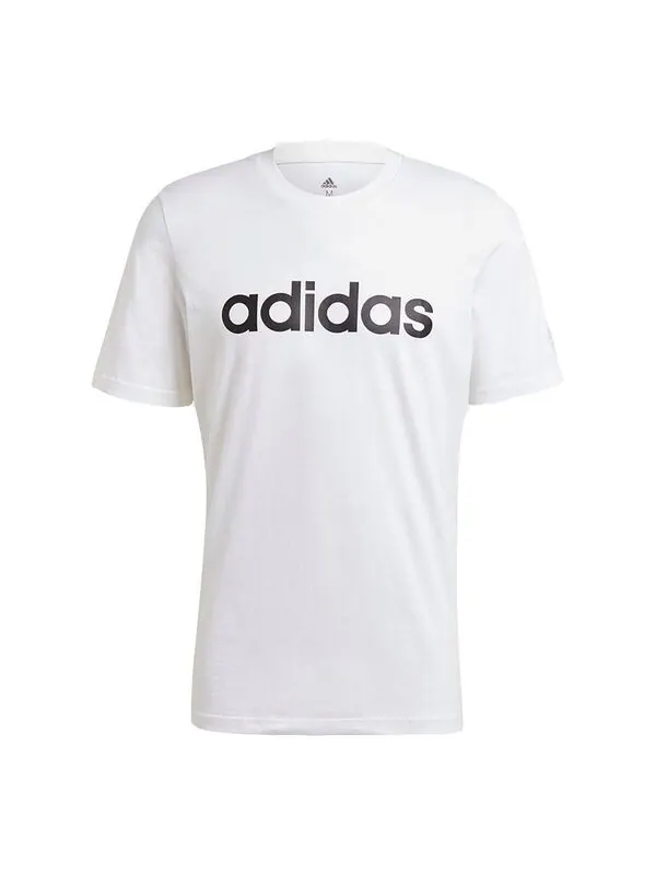 Футболка мужские спортивные с круглым вырезом и коротким рукавом Adidas — изображение 1 из 4, белый