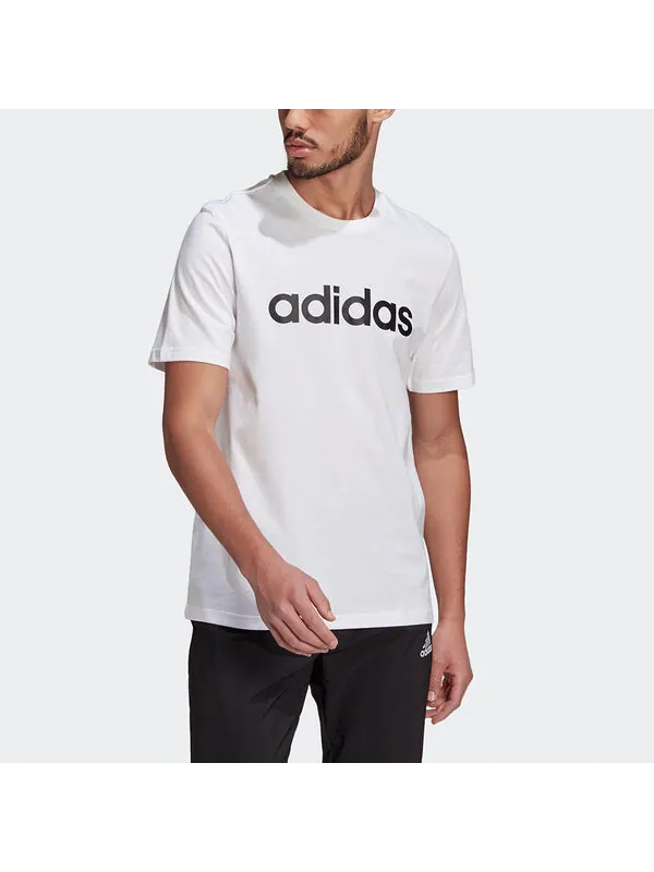 Футболка мужские спортивные с круглым вырезом и коротким рукавом Adidas — изображение 2 из 4, белый
