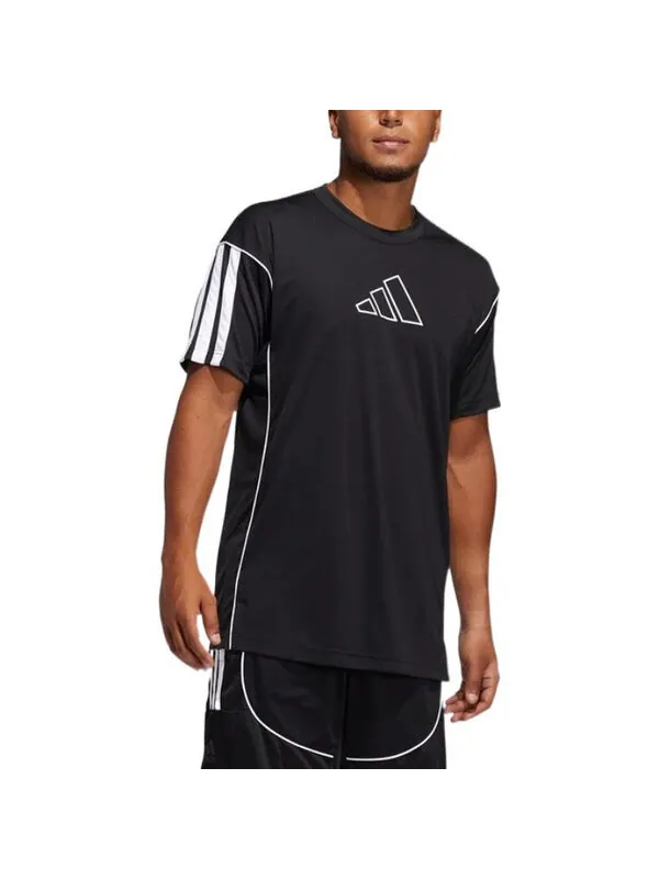Футболка adidas Creator 365 T-Shirt 'Black' — изображение 2 из 4, черный/белый